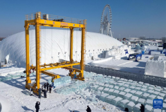 智能大型冰雕从动化搭建机械人进入测试阶段